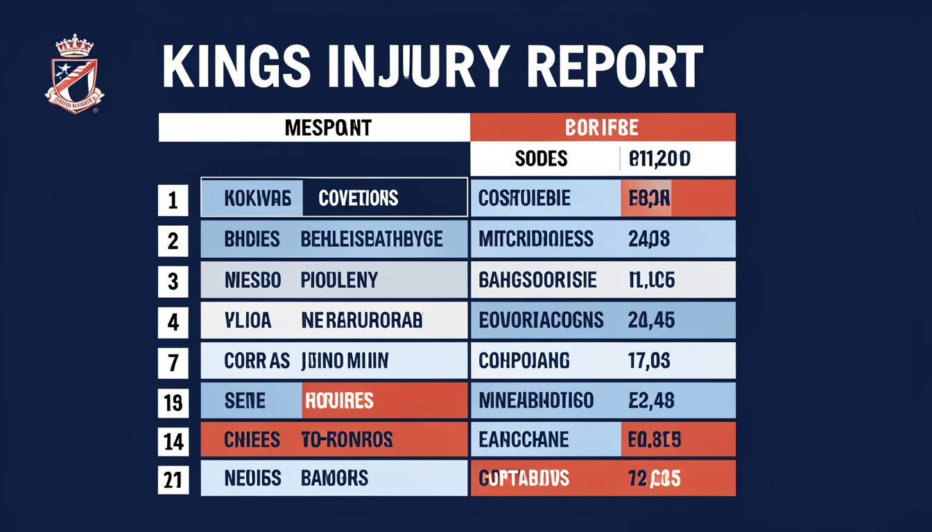kings injury report