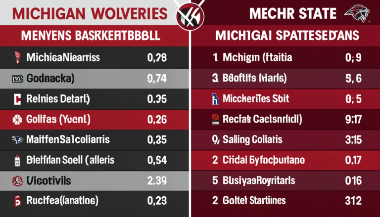 michigan wolverines men's basketball vs. michigan state spartans men's basketball match player stats